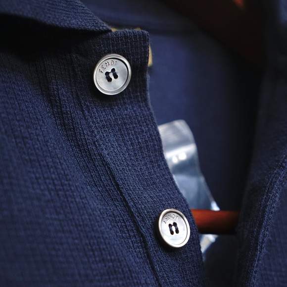 Fendi NWT Logo Patch Stripe Polo - Picture 4 of 4